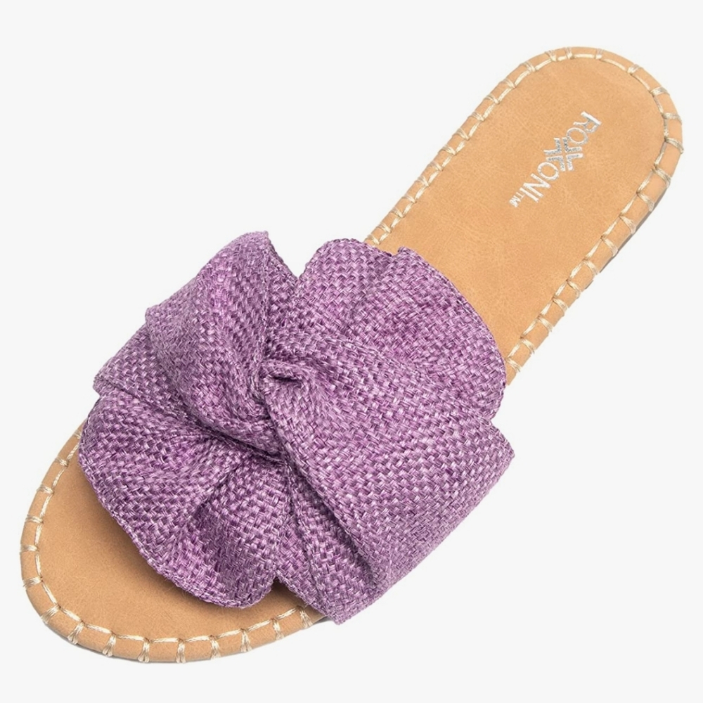 Roxoni Lilac Knot Purple Summer Slides Women's Flats Sandals Shoes NWT SZ 7 - Picture 2 of 7